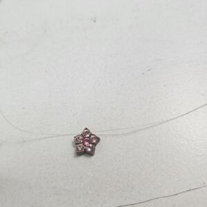 1928 Pink Flower Charm Choker Necklace